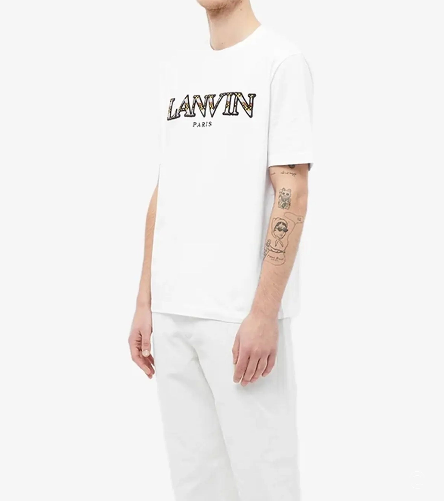 White Embroidered Cotton T-shirt